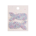 Cute macaron color mermaid tail hair clips with shiny sequins for girls in 2-piece set - Macaron Blue Purple (PP237-6)