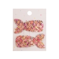Sparkly mermaid tail sequin hair clips for girls in pink orange and yellow tones - Orange Pink Sunset Gradient (PP237-7)