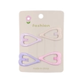 Set de 4 pinzas para el pelo en forma de corazón color macarrón para mujer y niña - Corazón Hueco (PP239-2)