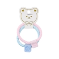 Set di 2 elastici per capelli rosa e blu con ciondoli smiley su cartoncino orso - Rosa & Blu (CC76-4)