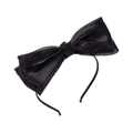 Elegant black mesh gauze large bow headband with a delicate and stylish Princess style look - Black