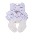 Baby accessoires set met lila strik hoofdband en witte antislip sokken voor baby - Eén maat / Paars En Wit (DP200-2)