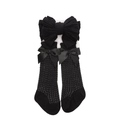 Set de diadema y calcetines altos para bebé con lazos dobles grandes en algodón negro - Negro