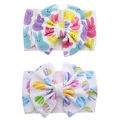 Easter baby headband set featuring colorful bunny and egg prints with oversized bows - Rabbit and Egg Combo Set (KK202两个一套) / 2-Piece Set (Rabbit and Egg)