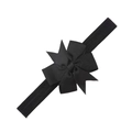 Elastic baby headband with black grosgrain ribbon bow decoration for kids - Black (EE145-1)