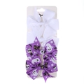 Halloween 4-pack bow hair clips featuring ghosts and pumpkins for girls - White Ghost Skull Style (DP224-3)