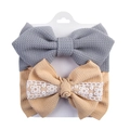 Lot de bandeaux bébé gris et beige en tricot avec détails de fleurs en dentelle - Style Dentelle Gris Et Beige (DP223-2) / Lot de 2