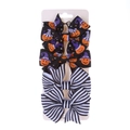 Set di 4 fiocchi per capelli Halloween con motivi di zucca e strisce nere e bianche - Stile Zucca Nera (DP224-5)