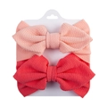 Lot de bandeaux bébé avec nœuds texturés rose clair et corail sur carte support - Style Rose Clair Et Corail (DP223-4) / Lot de 2