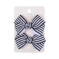 Set de dos lazos para el pelo con rayas blancas y negras para fiestas infantiles - Estilo a Rayas Blanco y Negro (PP250-3)