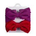 Lot de deux bandeaux bébé avec nœuds en tricot gaufré violet foncé et rouge - Style Violet Foncé Et Rouge (DP223-7) / Lot de 2