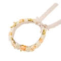 Floral girls headband with orange roses, lace ribbons and bohemian style aesthetic - Orange White (HH203-4)