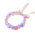 Boho Blumenhaarreif für Mädchen mit lila-rosa Rosen und dekorativem Spitzenband - Lila Rosa (HH203-6)