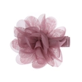 Pinza de pelo de flor de gasa para niñas con pétalos púrpuras y clip forrado en tela - Estilo Púrpura Rosado (PP253-16a)
