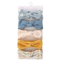 Set of 5 floral cotton baby headbands with bunny ears in blue, yellow, and cream - Multicolor Mixed Style (DP232-4) / 5 Pieces Pack