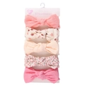5-pack baby bow headbands featuring solid colors and floral patterns on cotton fabric - Multicolor Mixed Style (DP232-7) / 5 Pieces Pack