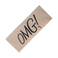 Beige OMG! embroidered soft wide headband for face washing and elastic sports hair wrap - Beige (KK214-3)