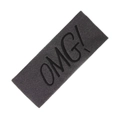 Dark grey OMG embroidery elastic headband with soft fleece texture for washing face - Dark Gray (KK214-9)