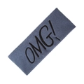 Elastic grey-blue OMG embroidery headband in soft faux cashmere for face washing - Blue Gray (KK214-26)