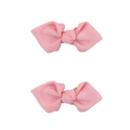 Pair of light pink grosgrain ribbon bow hair clips for baby girls in a sweet style - PP204-14 (Pink Pair)