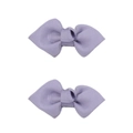 Set of two light purple grosgrain ribbon bow hair clips for baby girls and infants - PP204-52 (Light Purple Pair)