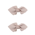 Set of two light pink grosgrain ribbon bow hair clips for baby girls and infants - PP204-53 (Nude Pink Pair)