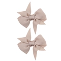 Set of two dusty pink grosgrain ribbon bow hair clips for baby girls and infants - PP205-53 (Lotus Pink Bow Pair)