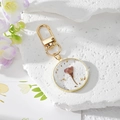 Bohemian gold keychain with lavender dried flower petals and gold foil in clear resin - Single Flower