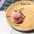 Pink plush hamster keychain with flocking texture and measurements 3.4x2.9cm - Pink Capybara Style