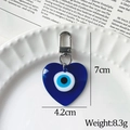 Resin evil eye heart pendant with silver rotating clasp for fashion accessories - Heart Shape
