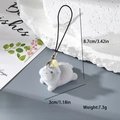 Llavero de animal flocado con dimensiones de 3cm de ancho y 8,7cm de largo de cuerda - Hipopótamo Tumbado con Pato (MR109)