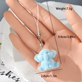 Detail of light blue flocked elephant keychain with dimensions and weight specs - Splits Elephant (MR60)