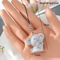 Cute grey flocked koala keychain and phone strap with soft plush texture and lobster clasp - MR23 Head-turning Koala