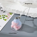 Cute pink and blue gradient flocked rhino keychain with silver hook and woven lanyard - Sitting Seahorse (MR61)