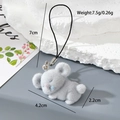 Detail showing dimensions of gray flocked koala charm with 4.2cm height and 7.5g weight - MR23 Sleeping Koala