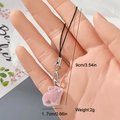 Detail showing the 9cm pink flocked pig keychain dimensions and lobster clasp - Pink Piggy (3MR74)