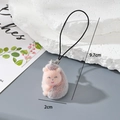 Pink flocked hedgehog charm with grey faux fur and black lanyard 9.7cm length - MR42 Head-turning Hedgehog
