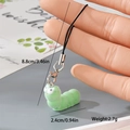 Macro view of green flocked worm charm with big eyes, including size and weight specs - Green Bug (13MR13)