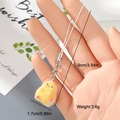Detailed view of yellow flocked chick keychain with specific size and weight measurements - Yellow Flocked Chick (2MR33)