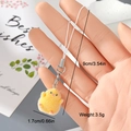 Cute yellow flocked resin duck keychain with soft plush texture and metal lobster clasp - Yellow Fuzzy Chick (3MR33)