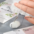 Detail of white flocked resin seal keychain showing 3.5cm size and soft plush texture - Round White Seal (5MR89)