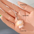 Detail showing plush lion keychain dimensions with woven strap and lobster clasp - Cute Lion Style (1MR65)