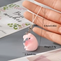 Cute pink flocked resin pig keychain accessory with mini sunglasses for bag and phone - Pink Pig with Sunglasses (DMR66)