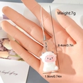 Close-up of cute white alpaca keychain showing 7g weight and 9.4cm size dimensions - Cute White Sheep Style (7MR48)