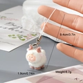 Detail showing the white sheep keychain dimensions of 9.4cm length and 6.7g weight - Brown Horns and Limbs Sheep Style (10MR48)