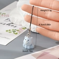 Cute sky blue flocked cat keychain pendant with lobster clasp for bags and phones - Blue Cat Style (9MR65)