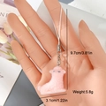 Pink fluffy alpaca keychain detail showing 9.7cm height and soft plush texture - Pink Fluffy Alpaca Style (12MR35)