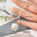 Mini pendentif vache en résine floquée avec fermoir mousqueton et cordon blanc - Mini Vache Blanche (MR31)
