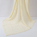 Manta envolvente para bebé de algodón de bambú amarillo crema con textura de gasa - Beige