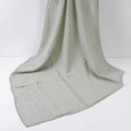 Soft muslin swaddle blanket in sage green, breathable double-layer bamboo cotton fabric - Light Gray